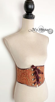 Serre taille bohème brocart orange/marron taille S/M