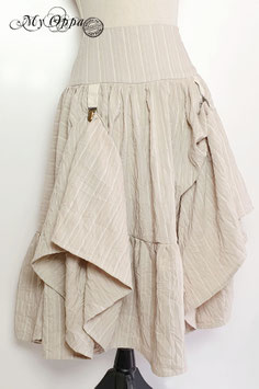 Jupe rayée longue beige steampunk