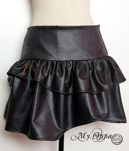 jupe noire courte steampunk  faux cuir