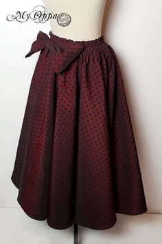 Jupe Polka rouge et noire longue