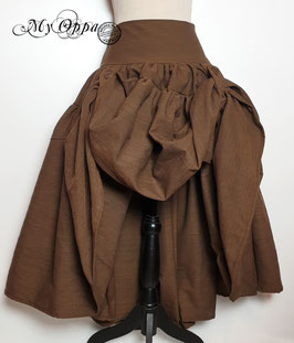 Jupe gavroche steampunk boheme double face Marron