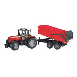 Massey Ferguson 7480 m. Wannenkippanhänger