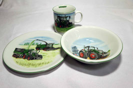 Fendt Kinder Geschirrset 3-teilig Porzellan