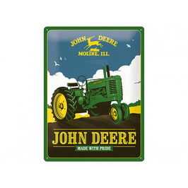 Blechschild John Deere Tin Sign "Made with Pride"