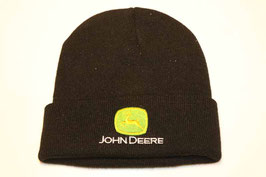 Strickmütze John Deere Logo und Schrift schwarz