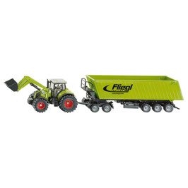 Siku Claas Axion 850 mit Fliegl Anhänger  1:50
