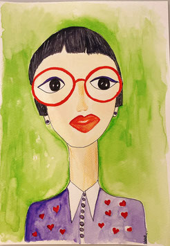 "Frau mit Brille"