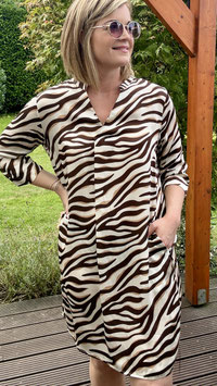 Tunikakleid *BEIGE- BRAUN zebra