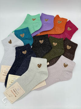 Kurze Glitzer-Socken *LEOHERZ