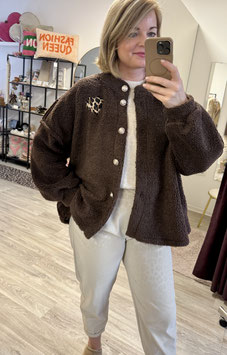 Kuschelige Teddyjacke *BRAUN LEO-HERZ