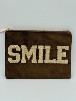 Kleine Velours- Kosmetiktasche *SMILE