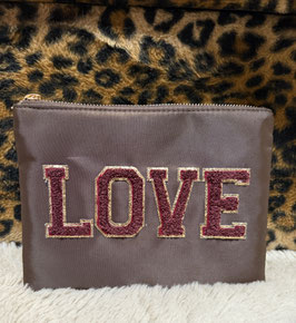 Kleine Kosmetiktasche *LOVE braun