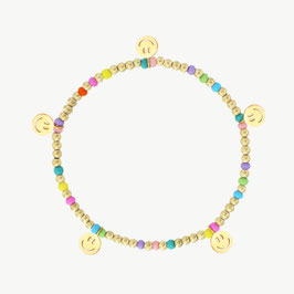 Buntes Perlenarmband mit Smiley-Anhängern