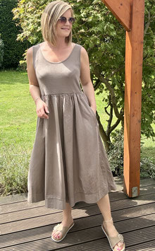 Kombiniertes Rip-Kleid mit Taschen *TAUPE