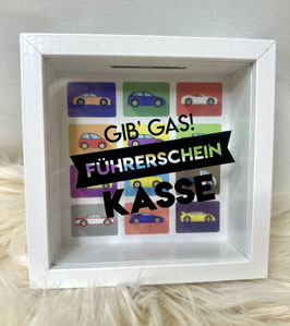 GELDGESCHENK IM BILDERRAHMEN *GIB GAS - FÜHRERSCHEIN KASSE