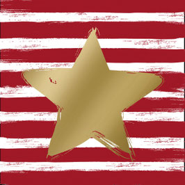 PPD rot-weiss gestreifte Weihnachtliche Servietten *GOLDEN STAR