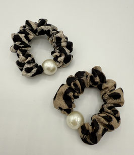 Elastisches Leo-Haargummi mit Perle