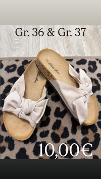 Süße Sommer-Schlappen mit Schleife *BEIGE