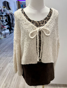 Boucle-Strickcardigan *BEIGE