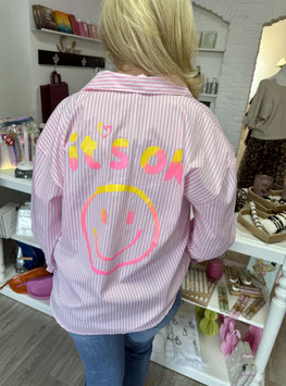 Gestreifte Hemdbluse *IT'S OK rosa