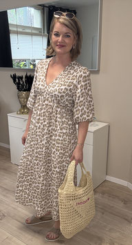 Musselinkleid *LEOLOVE Beige-Taupe
