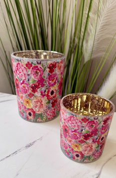 Glas-Windlicht *FLOWERS
