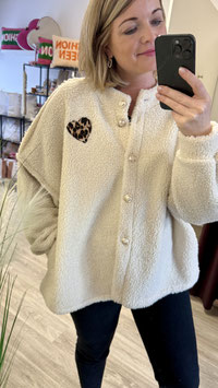 Kuschelige Teddyjacke *CREME LEO-HERZ