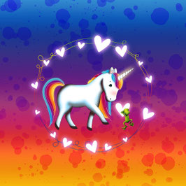 (Jersey) Panel Einhorn2 "knallbunt"