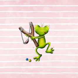 (Jersey) Panelbild Frosch "rosa"