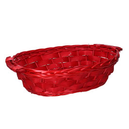 Cesta vimini rosso ovale