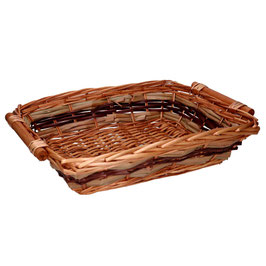 3 Ceste vimini naturale intreccio noce rettangolare cm44/49x37h12