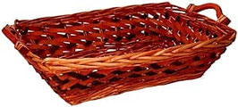 Ceste vimini miele intreccio rosso rettangolare cm52/59x41h12
