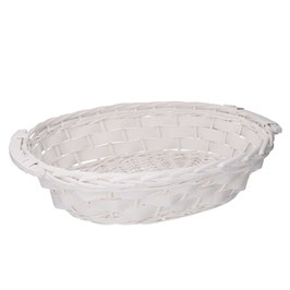 5 Ceste vimini bianco ovale cm50/55x40h14