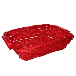 Cesta vimini rosso rettangolare cm44/48x37h12