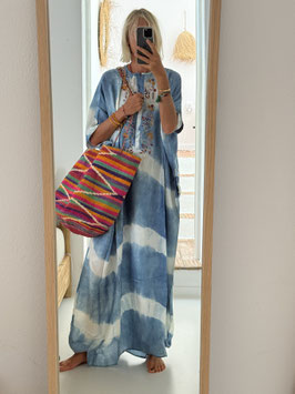 Elpelut Silk Kaftan Tie-Dye Foral Fantasy