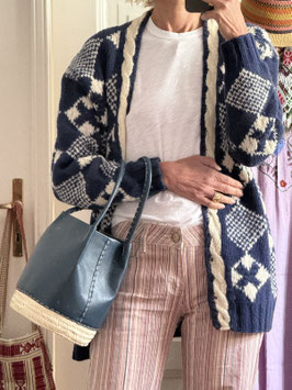 VINTAGE - World Treasure 80s Blue Cardigan