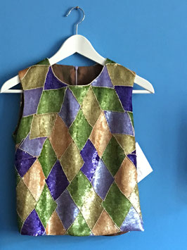 oops SOLD VINTAGE - 1960s Harlequin Sequin Top