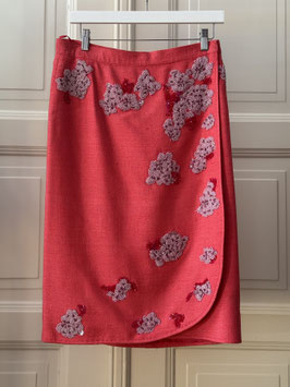 VINTAGE - Valentino Embroidered Linen Skirt