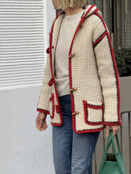 VINTAGE - Hooded Creme Cardigan