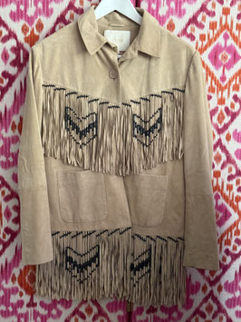 Pre-Loved Leather Jacket with Fringes