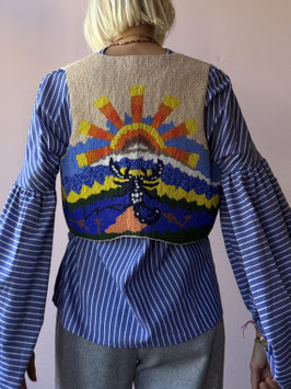 Short Vest Beaded Blue Sunset