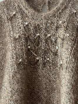 VINTAGE - Brown Mohair Sweater Perls