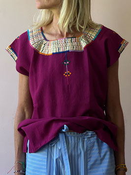 oops SOLD Embroidered Mexican Blouse Berry