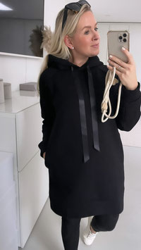 Pullover mit Satinbändern "schwarz"