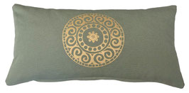 Q - Kleines Meditationskissen "Mandala" staubgrün