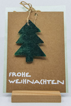 Weihnachtskarte mit Filztannenbaum