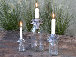 Flasche mit Kerzenhalter