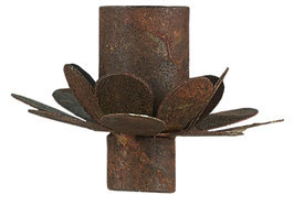 Kerzenhalter für dünne Kerze Blume rost Variation