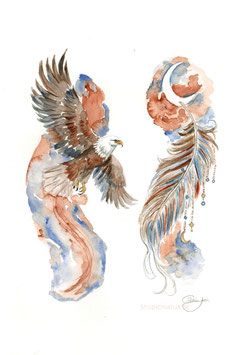 Adler mit Feder