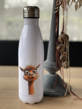 Trinkflasche mit Alpakamotiv Crazy 56